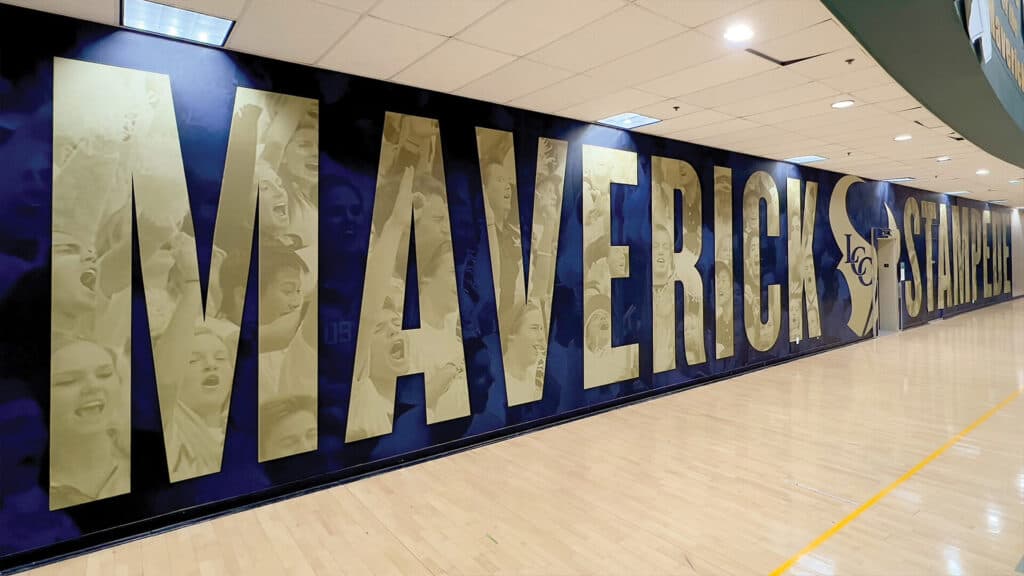 Mavericks Stampede gym wall